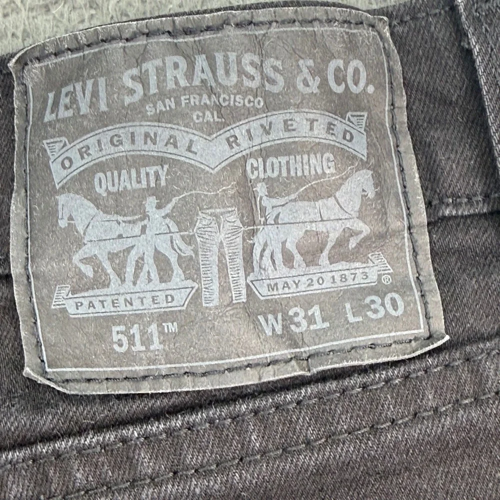 Levi's‎ 511 Slim Fit Jeans Mens 31x30 Black Stretch Denim 04511-1907